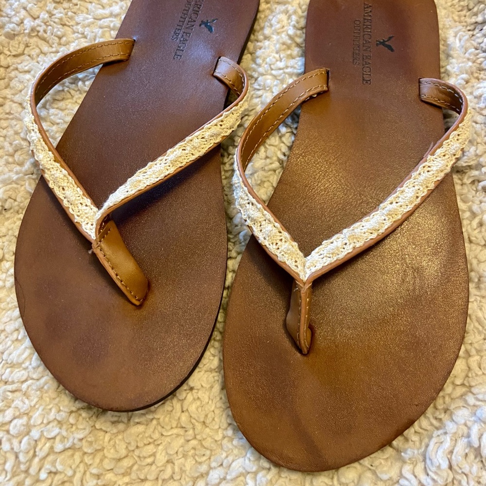 American Eagle flip flops used, but comfy.